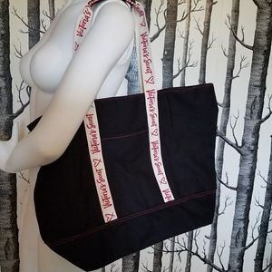 Victoria's Secret canvas tote bag with zipper